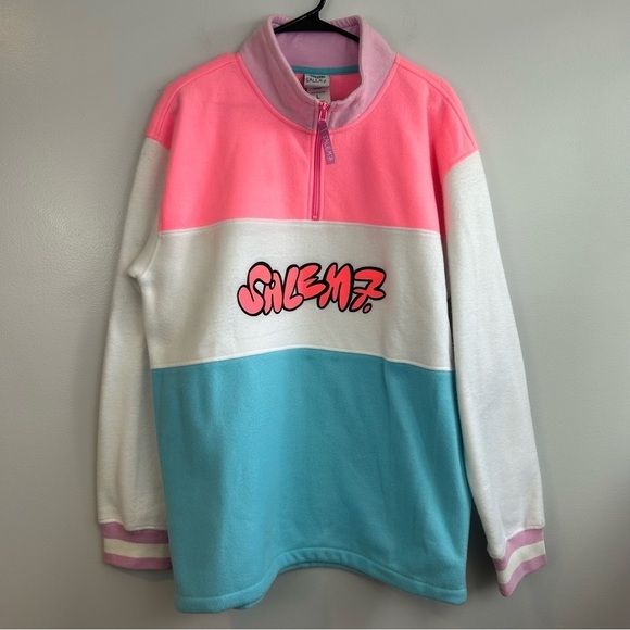 NWT Salem7 Pastel Fleece Quarter Zip High Neck Pullover Size Large - Picture 1 of 13